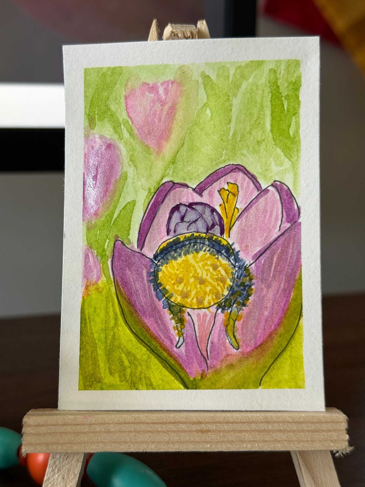 ACEO Original Painting, Bee Series 2 of 3, OOAK ART By DLDobbins
