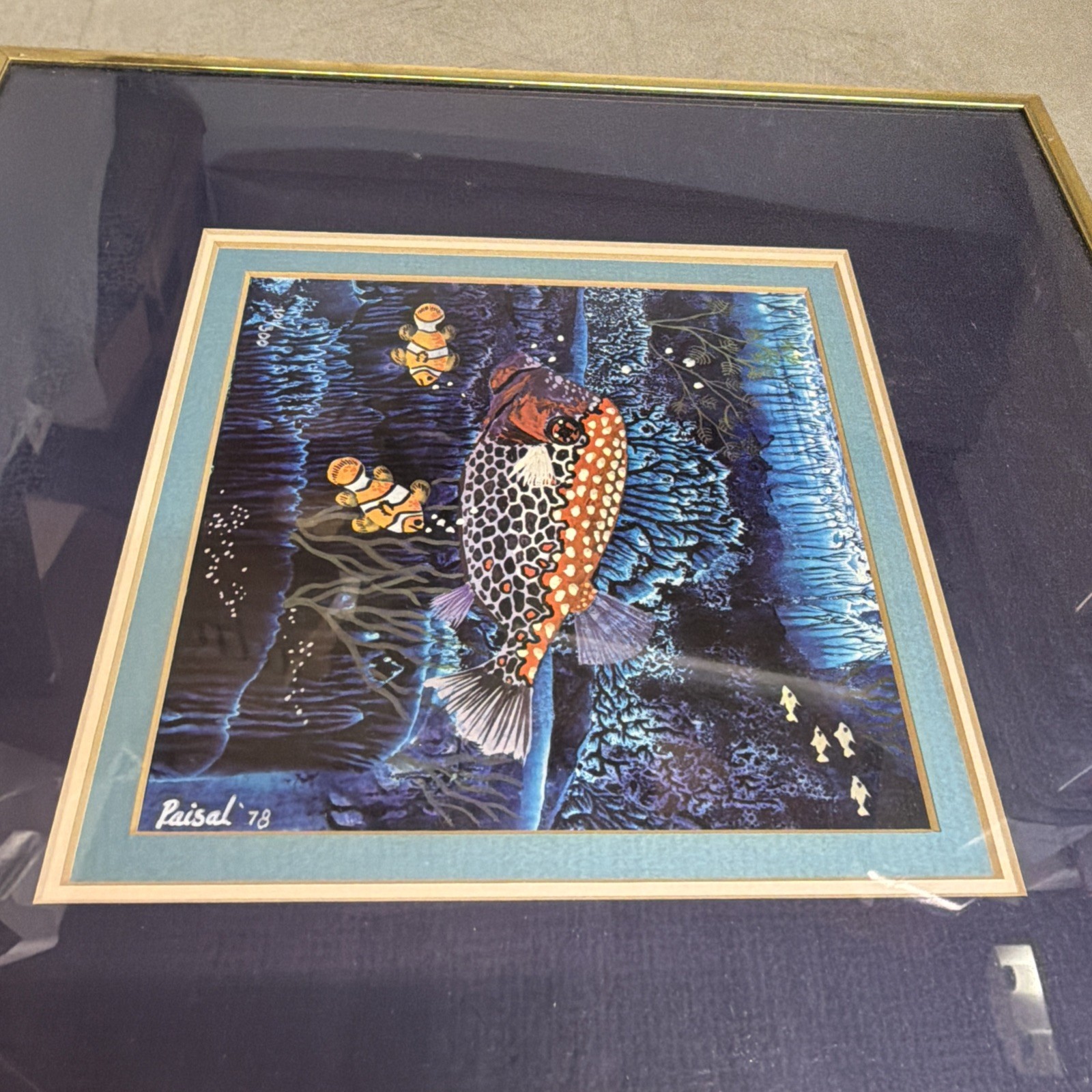 Puffer Fish & Clownfish Art Framed by Paisal 78 1978 – #101 Of 300