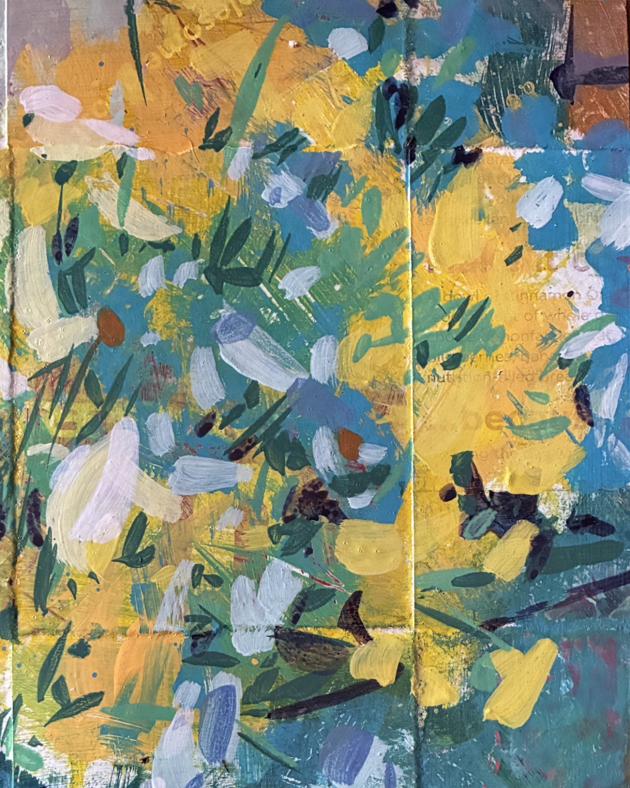 Lerew OOAK contemporary original signed pansy box 1 flowers floral painting COA