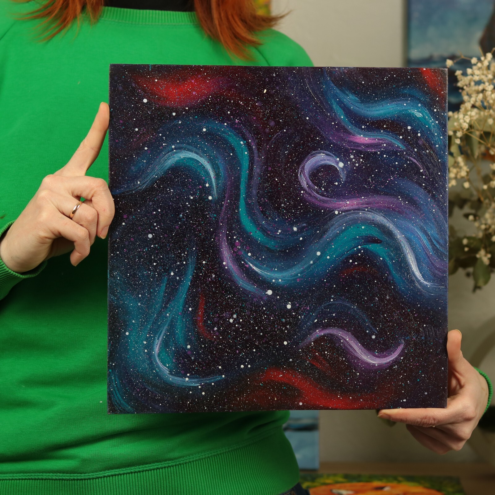 Galaxy Painting Space Painting Oil Original Space Art Outer Space Decor Galaxy