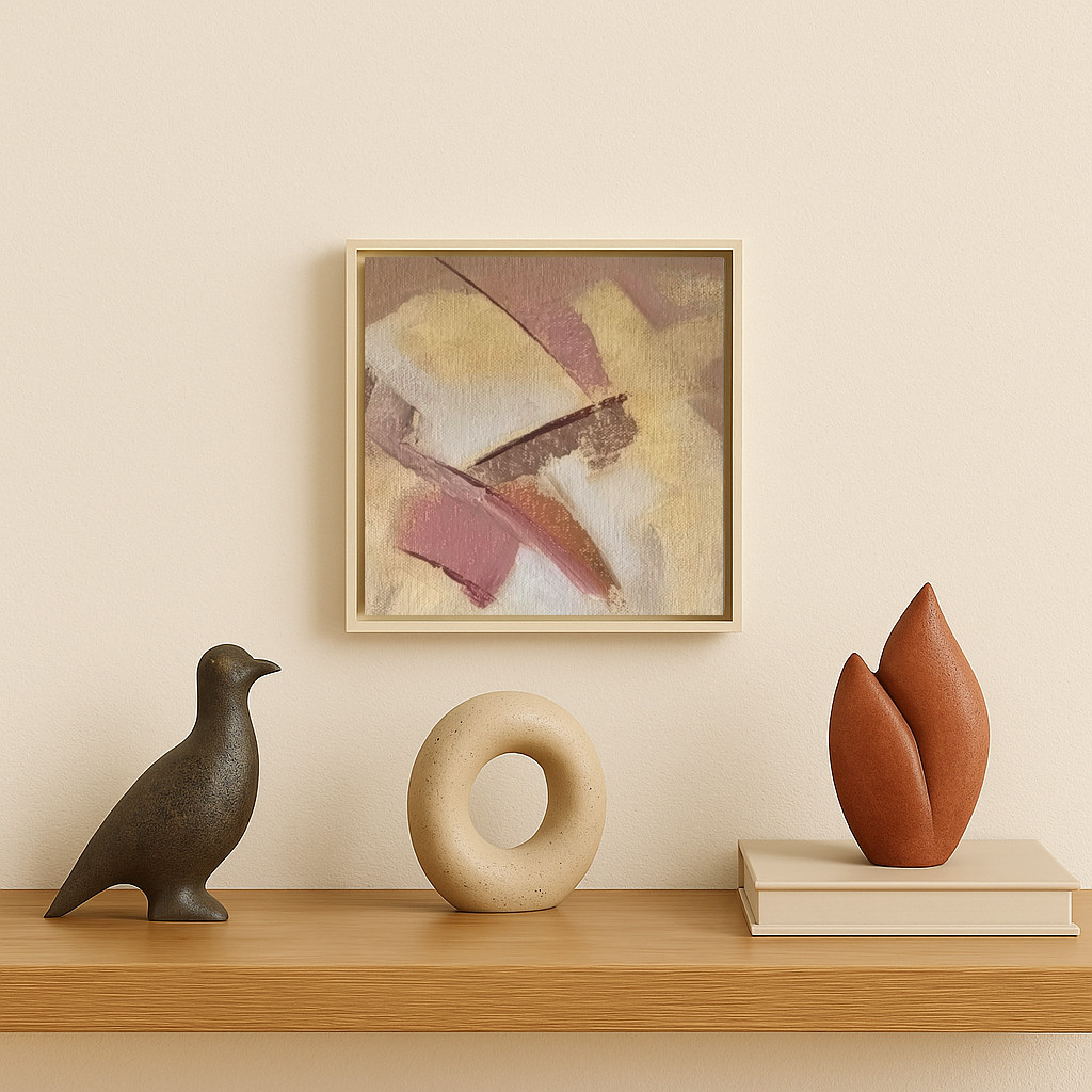 Warmth and Structure, Original Abstract Oil Painting Framed Modern Geometric Art