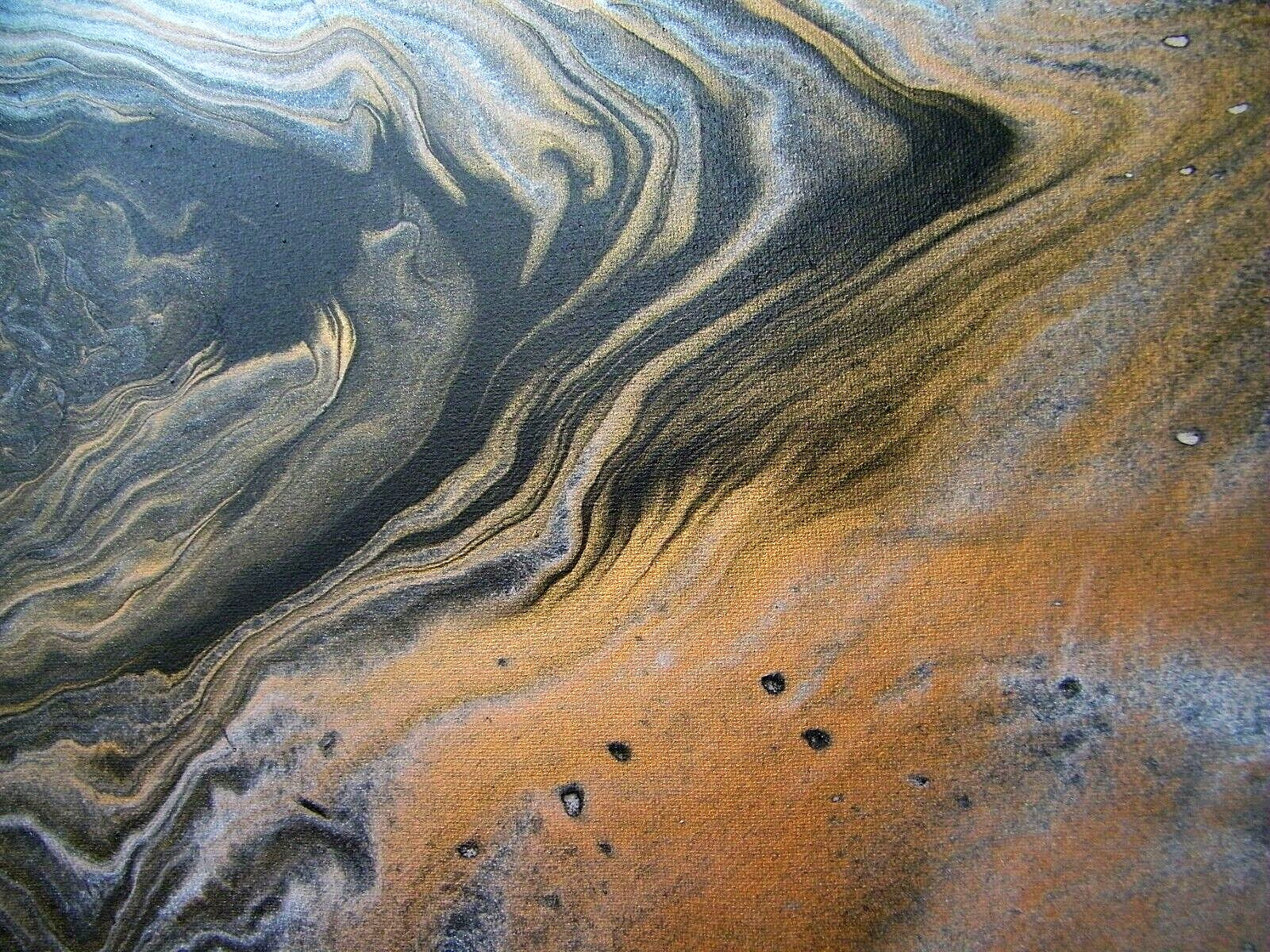 Gray Brown Swirl Painting Large Abstract Calm Eathy Modern Home Decor, 16×24