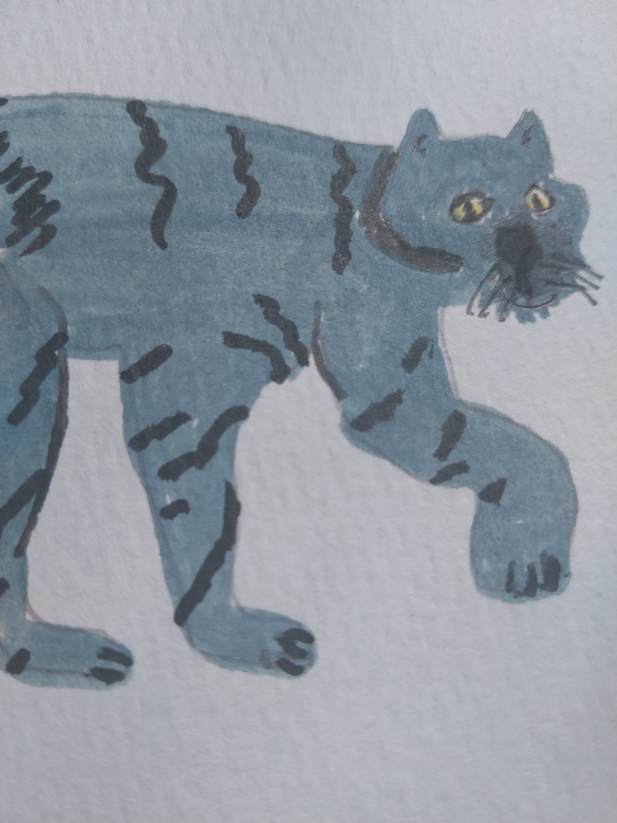 GAT Original Painting IMPRESSIONISM 4×4 Inch Whimsical Animals Panther Bobcat