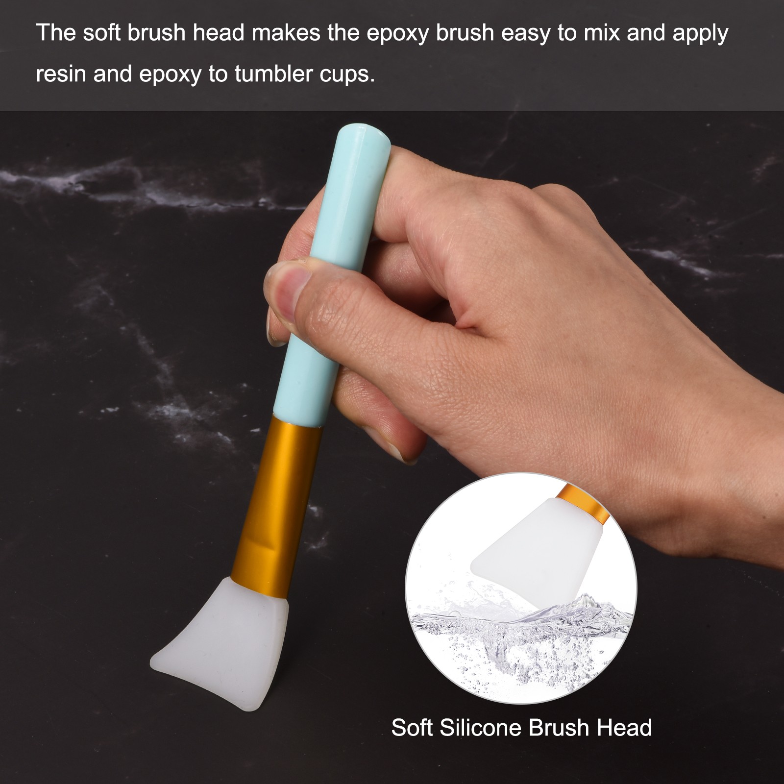 Silicone Epoxy Brushes White, Blue Applicator DIY Brush, Pack of 2