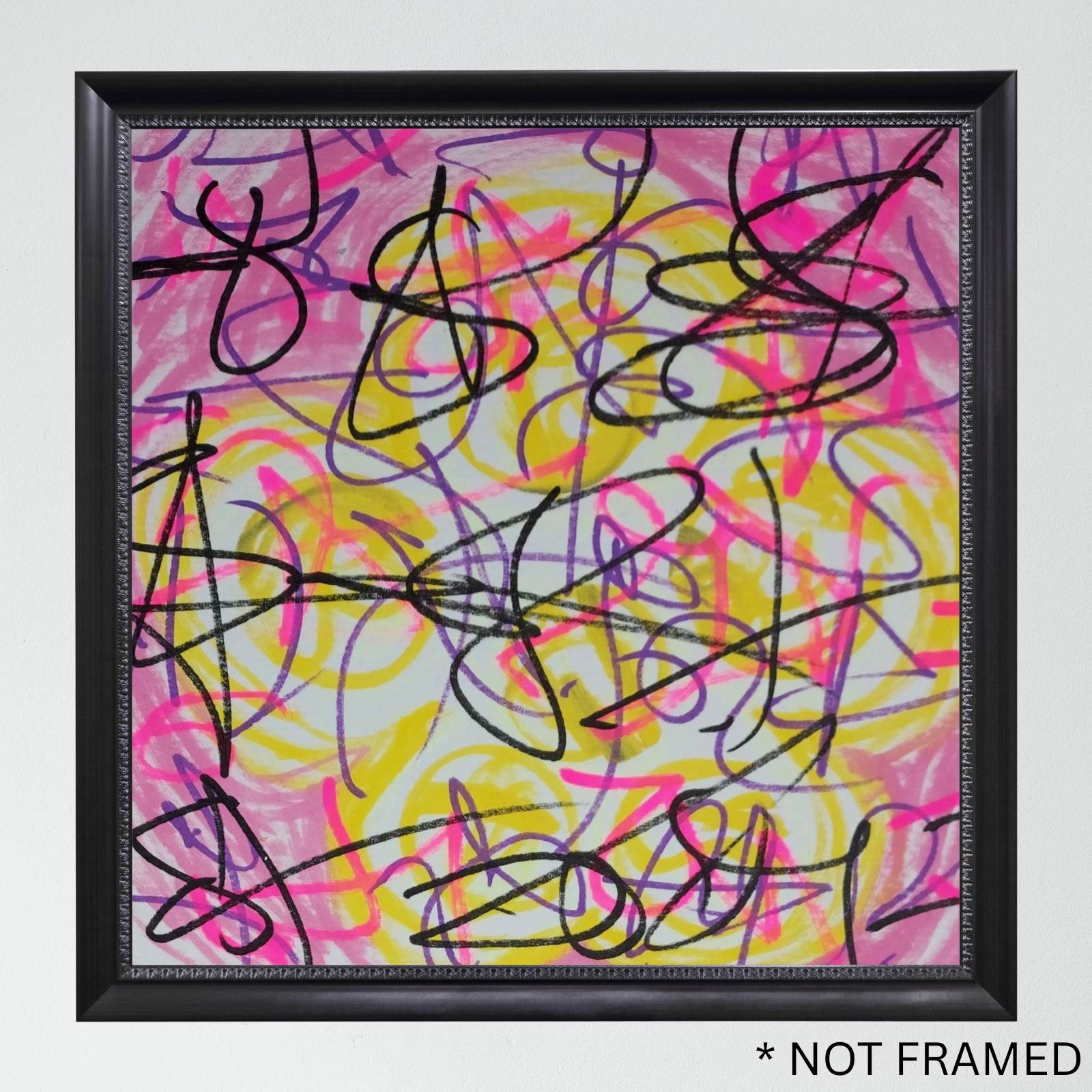 ‘Letters 3’ Tristan Reasor Original Abstract Painting Acrylic 6×6 SHLERM ARTS