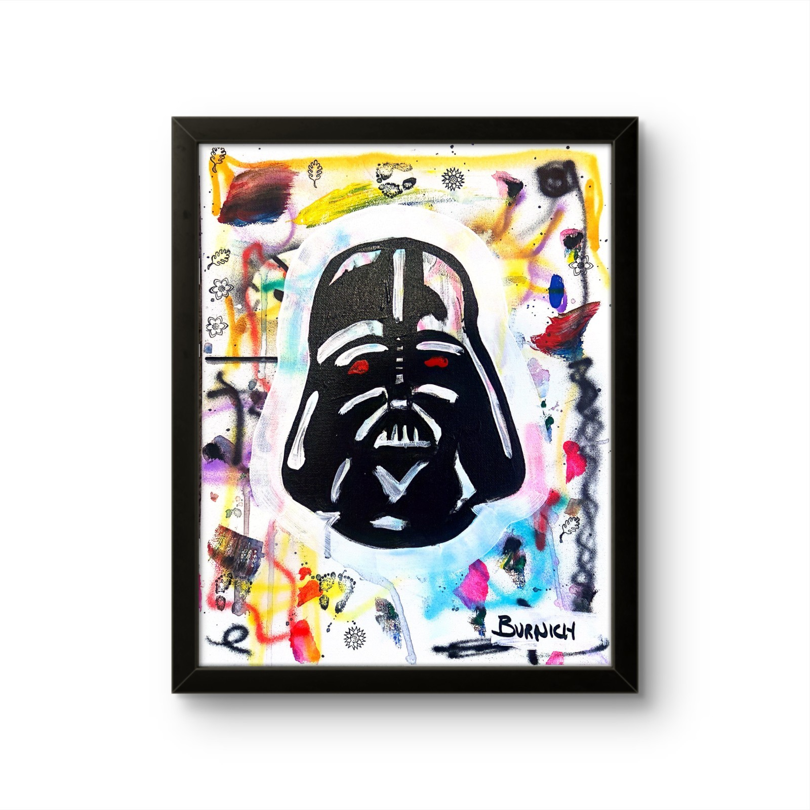 Burnich Original Darth Vader 11×14 Canvas Fan Art Graffiti Style Hand Painted