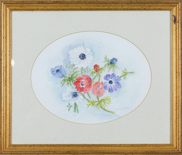 Thelma Barry ‘Flowers’ Signed Original Flower Still Life Painting