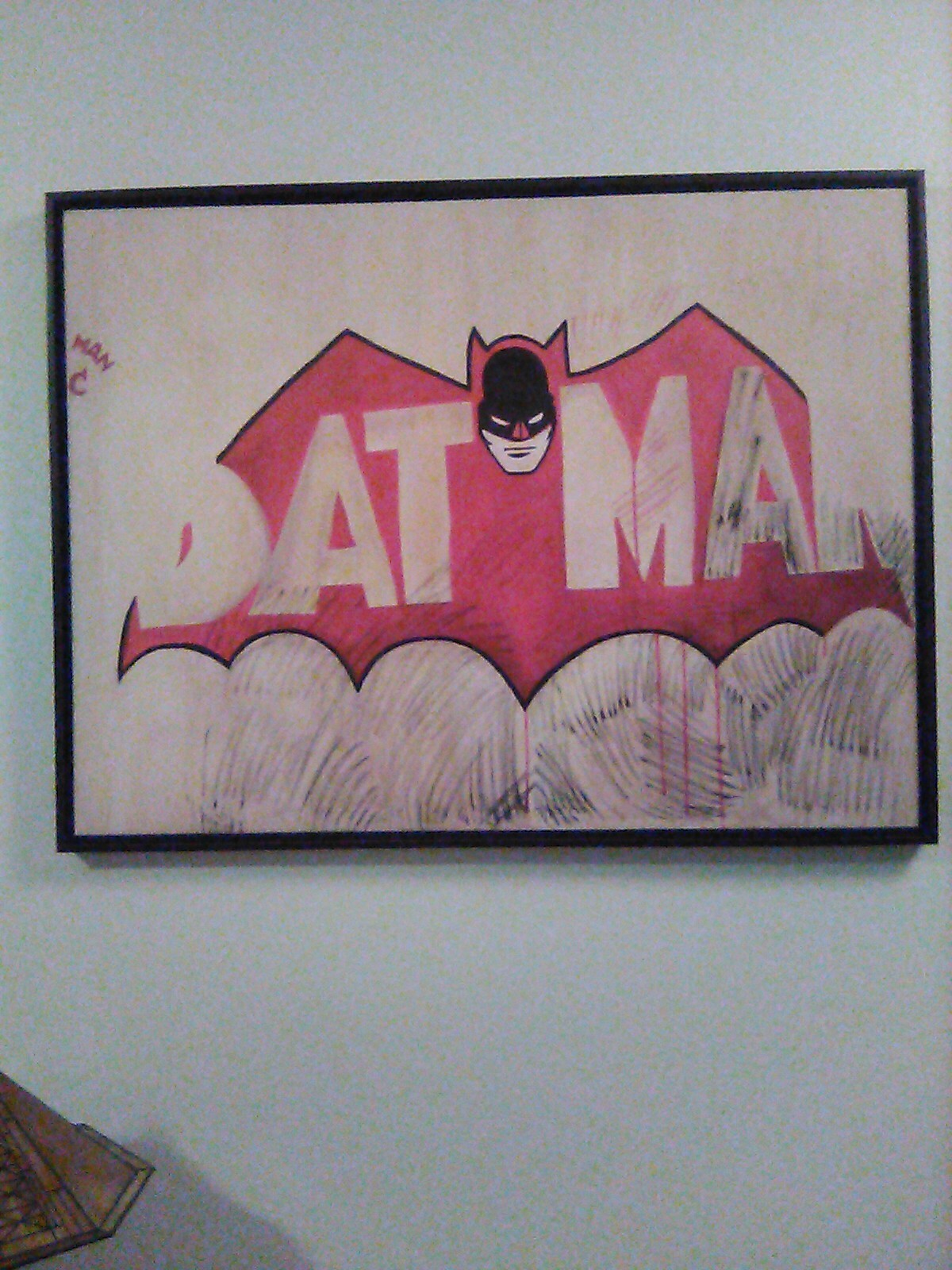 Batman Canvas Painting Louis Waldon Andy Warhol Stamped Very Rare Pop Art
