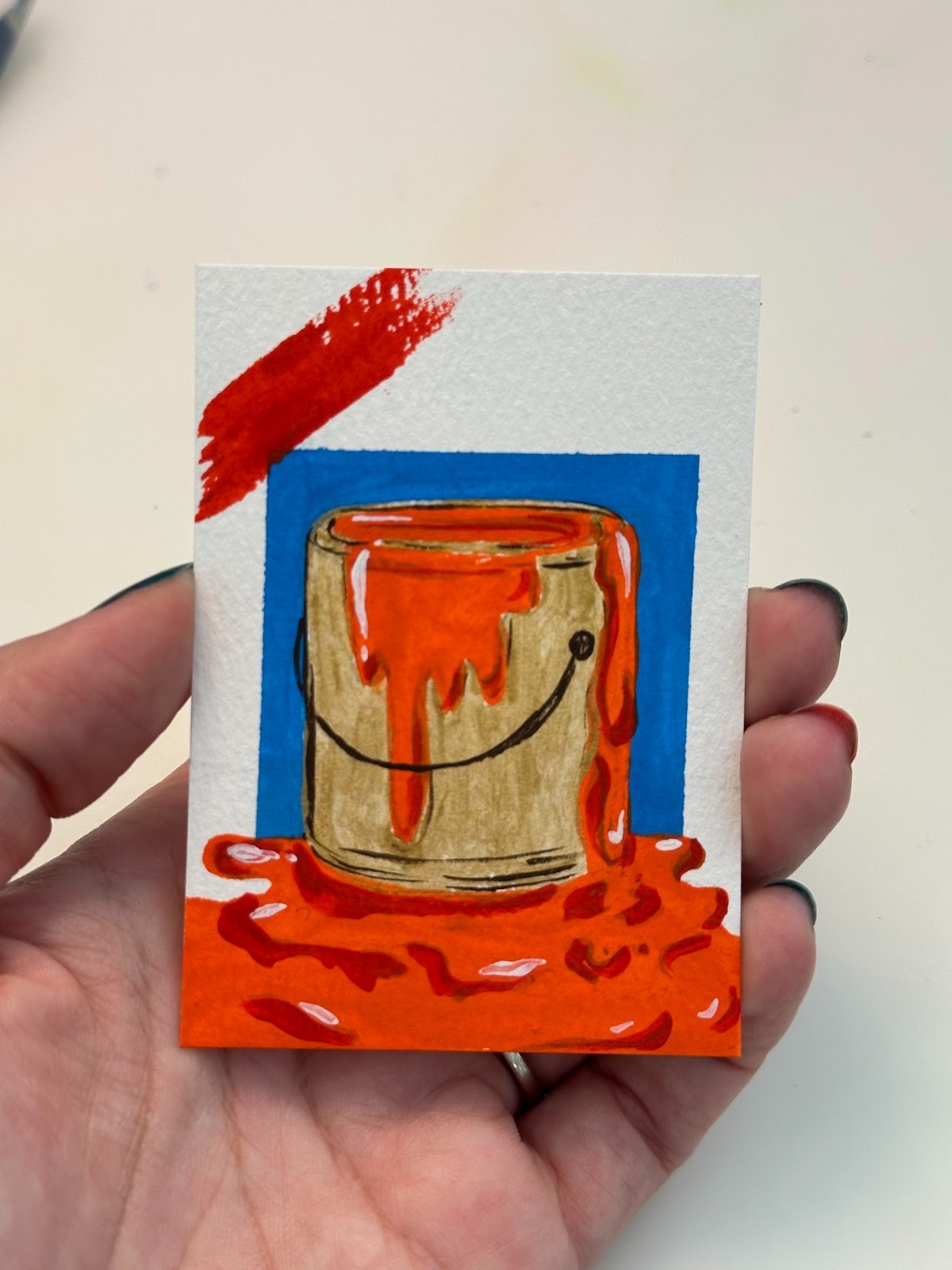 ACEO Original Mini Painting/ Dripping Smile