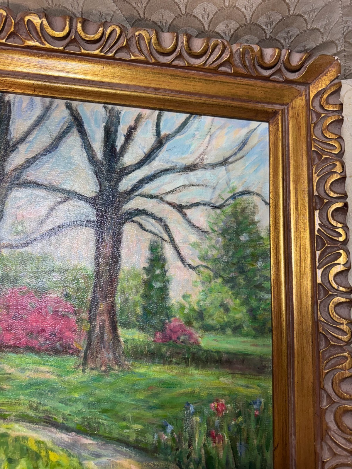Richard A Schmueckle (1903 – 1988) «Park Landscape Scene»- Oil Painting – Framed