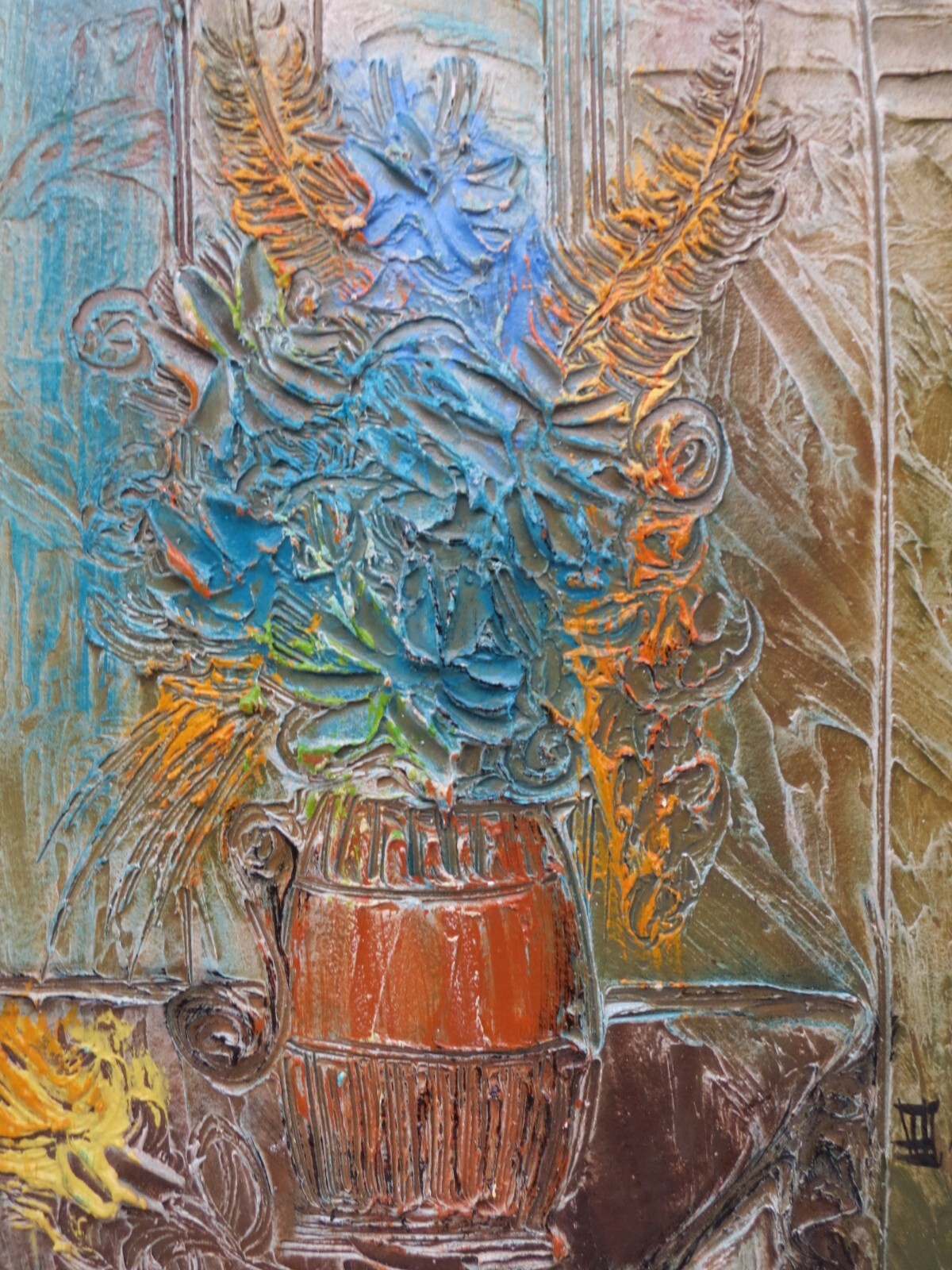 MCM Van Hoople Hillside Originals Still Life Impasto Knife Palette Oil Painting