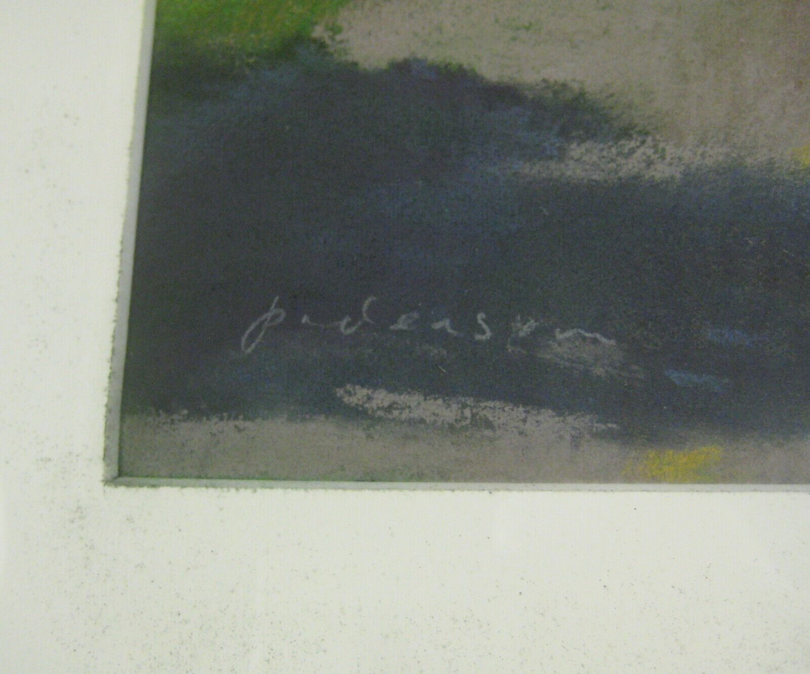 Judy Pederson Abstract Drawing Framed Signed Pastel 15 x 13 inch Landscape