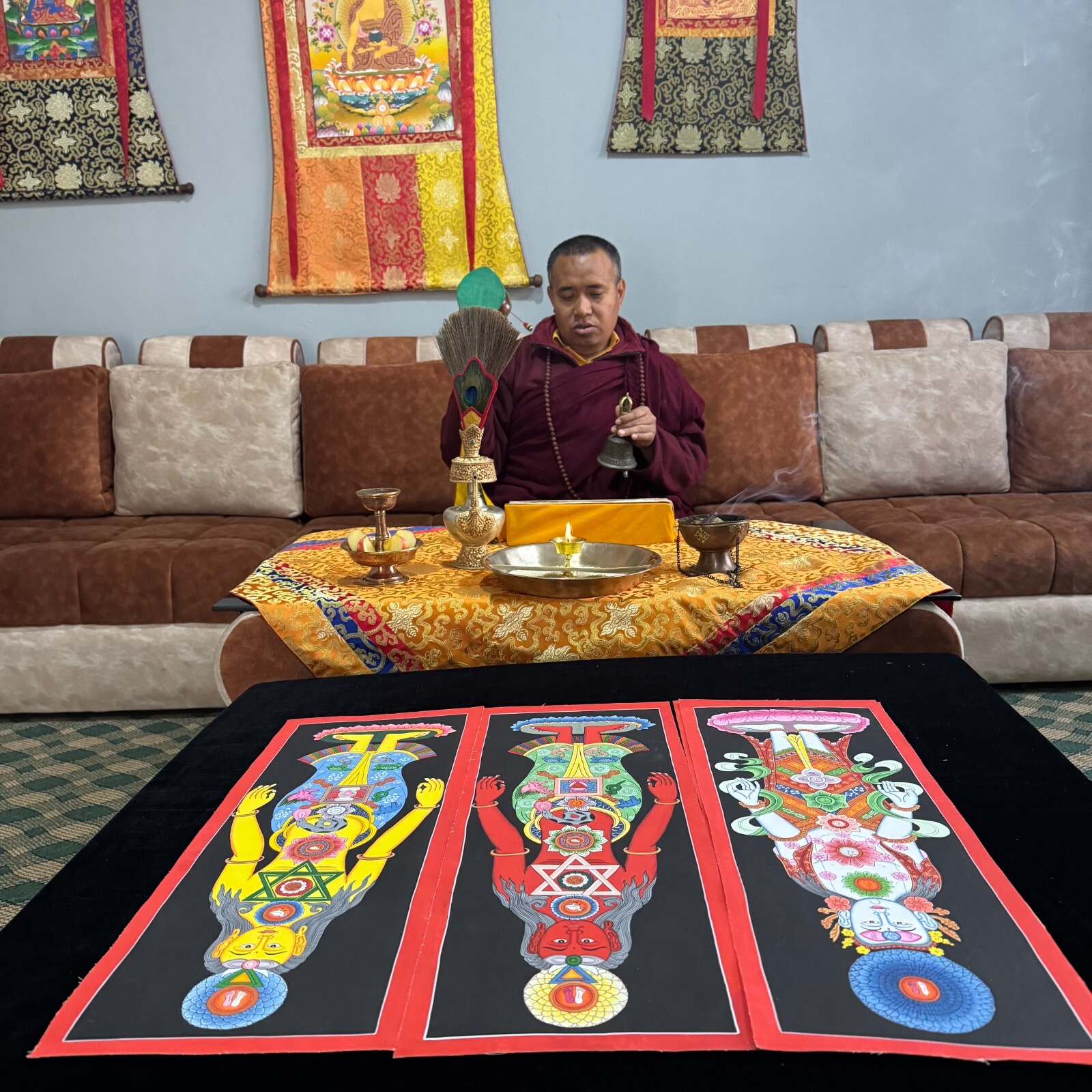 Seven chakra Thangka Painting, Seven Chakra Thanka for Meditation
