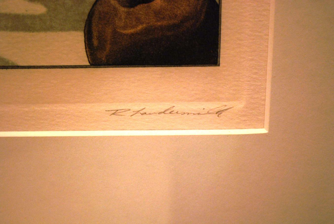 LOUDERMILK Set 2 Kitchen Still Lifes S/N & L/E Hand Colored Etchings Art Prints