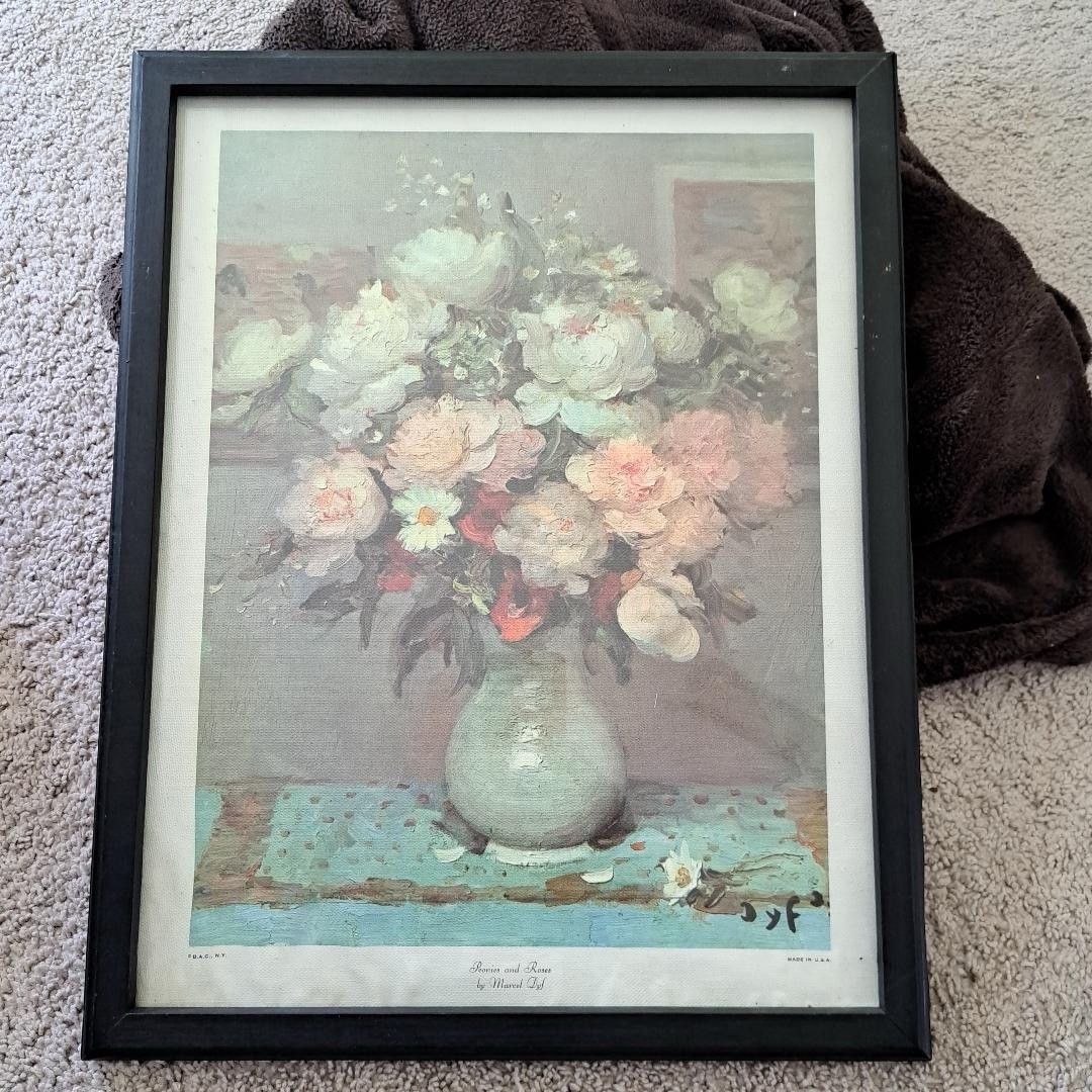 «Peonies And Roses» By Marcel Dyf – D.A.C. New York – Made In USA – FRAMED