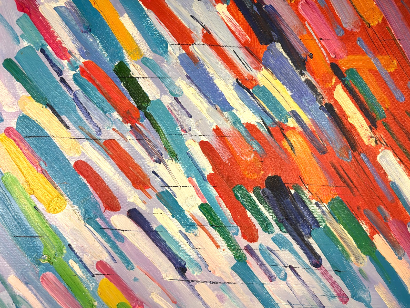 Abstract Expressionist Painting Colorful Impasto Canvas Framed & Signed Timothy