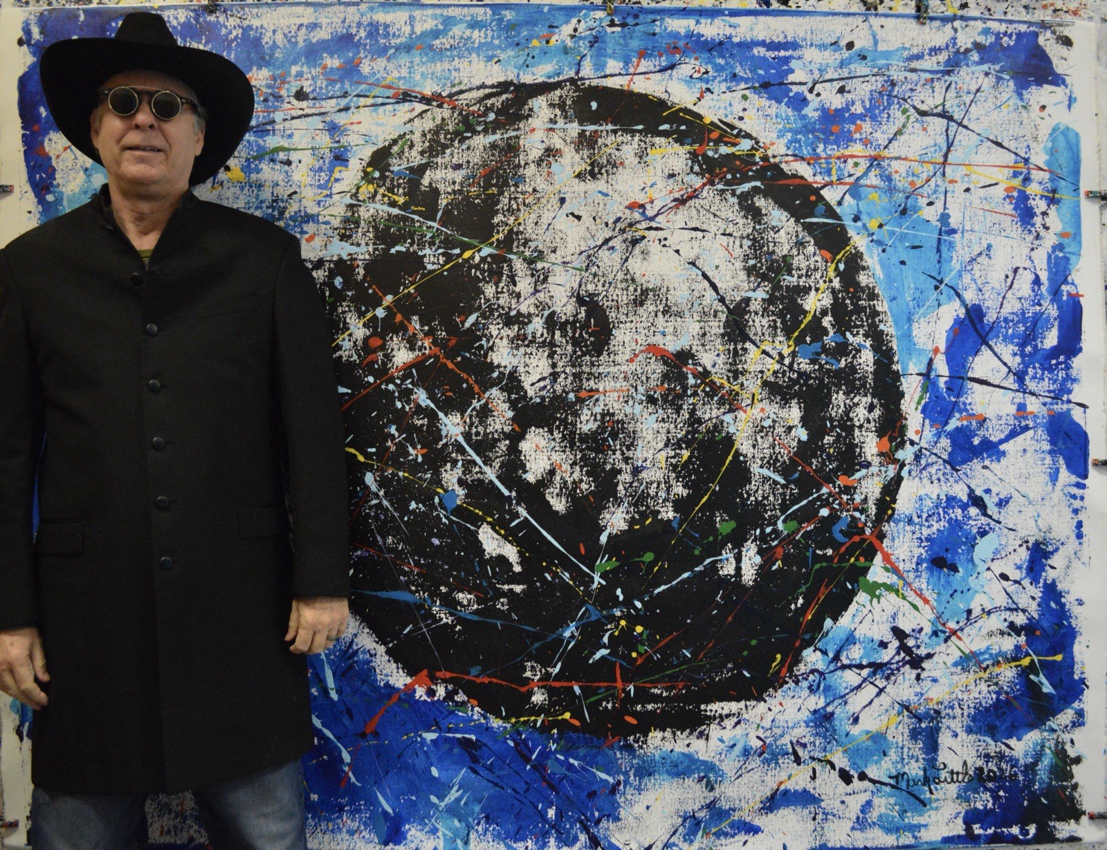 Mark Little Original ￼Giant Canvas Painting 81”X62” (6 Foot 9 inch) Abstract XX