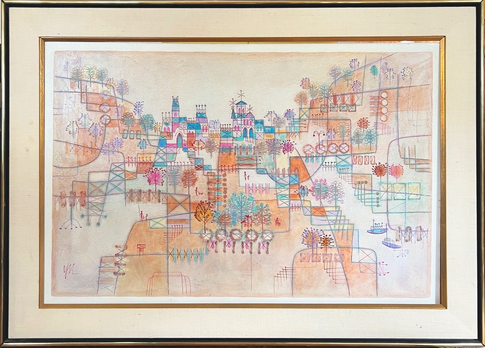 Heshi Yu Colorful Cityscape Painting