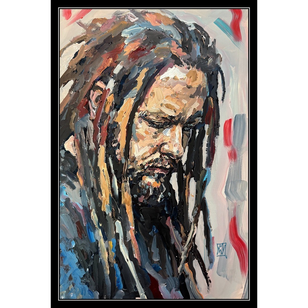 ORIGINAL Impasto Portrait Jonathan Davis Korn Music Acrylic Painting Art 19″
