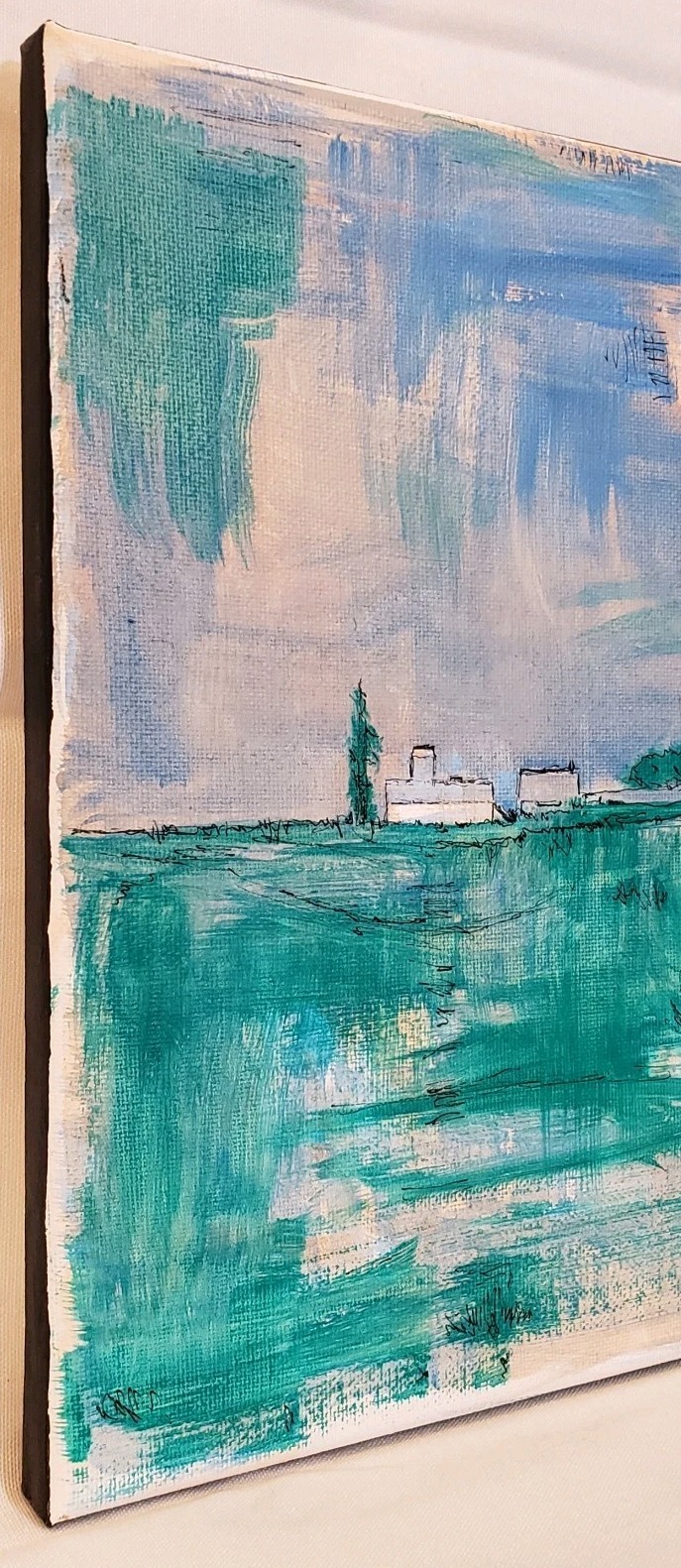 No.681 Original Abstract Minimal Landscape Painting By K.A.Davis