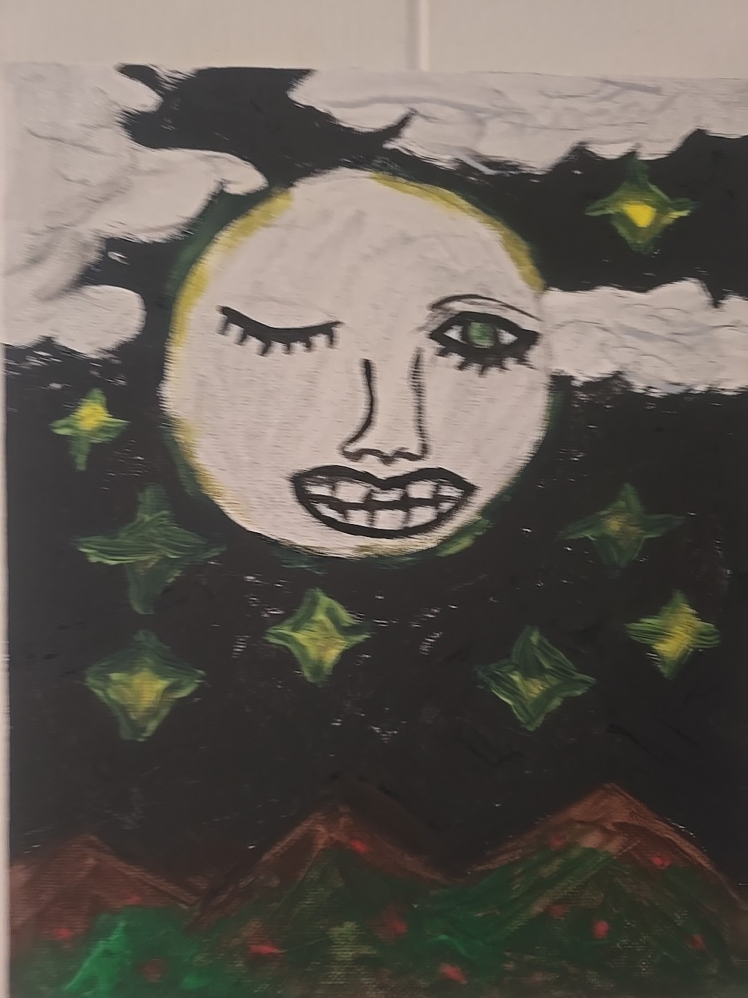 Original Art Piece Of The Magic Smile Of The Moon