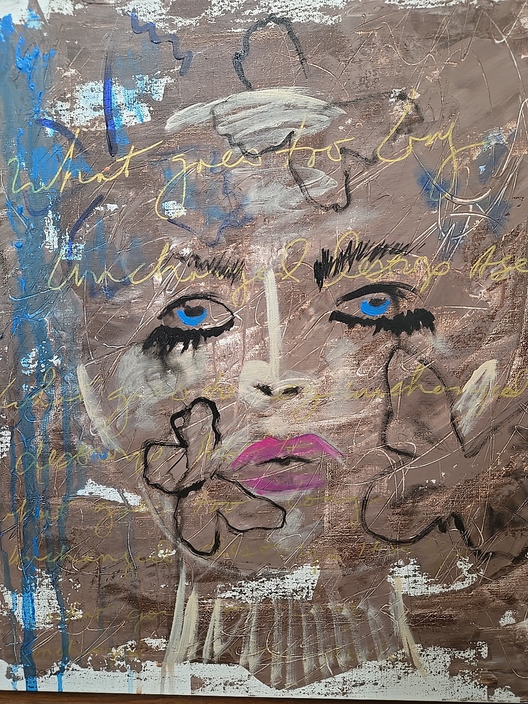 Art On Canvas. Signed 20 in X 20 in. Unchanged. It’s An Artisan Thing.