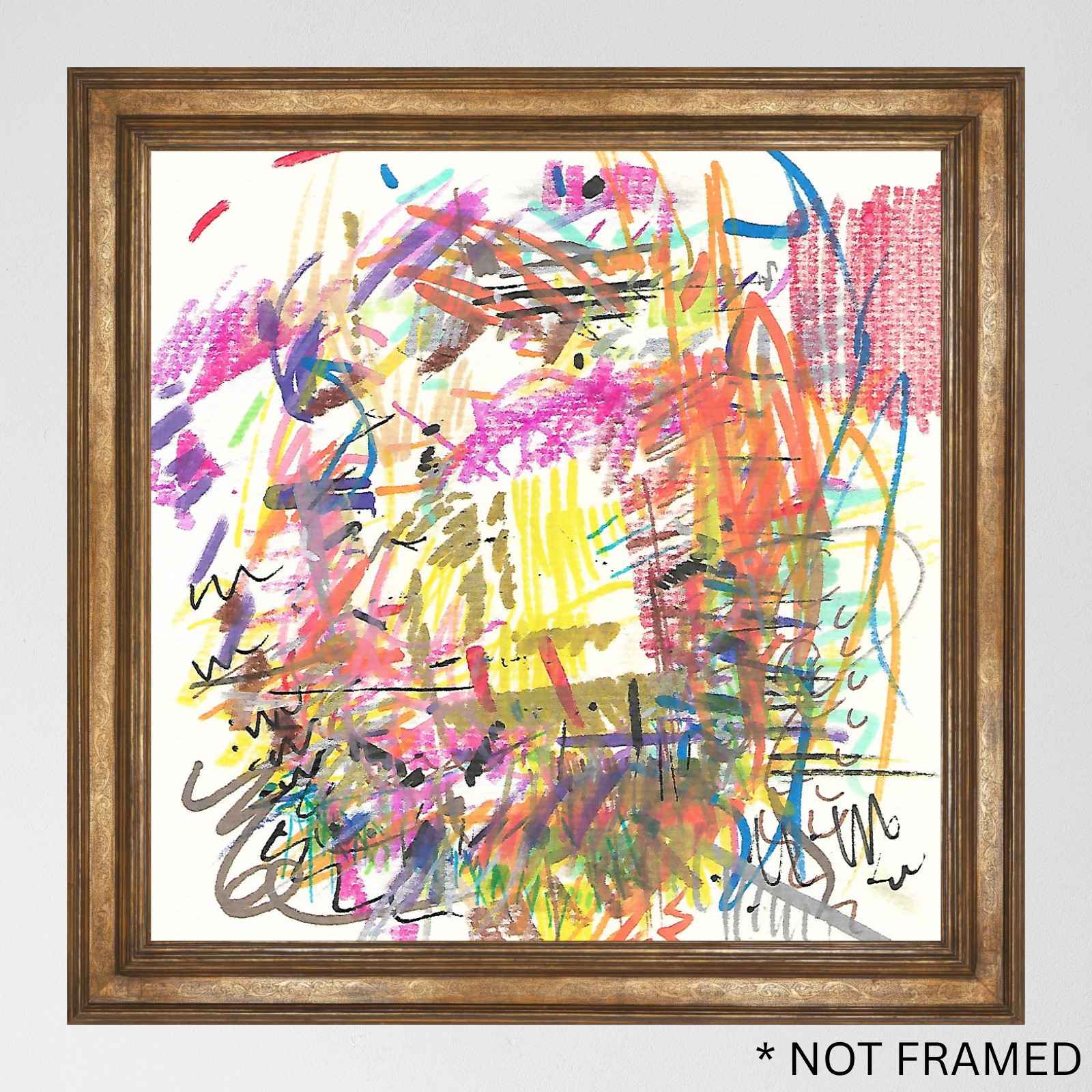 ORIGINAL ART PAINTING 6X6 ABSTRACT «Confetti 36» REASOR OOAK HAND MADE COA