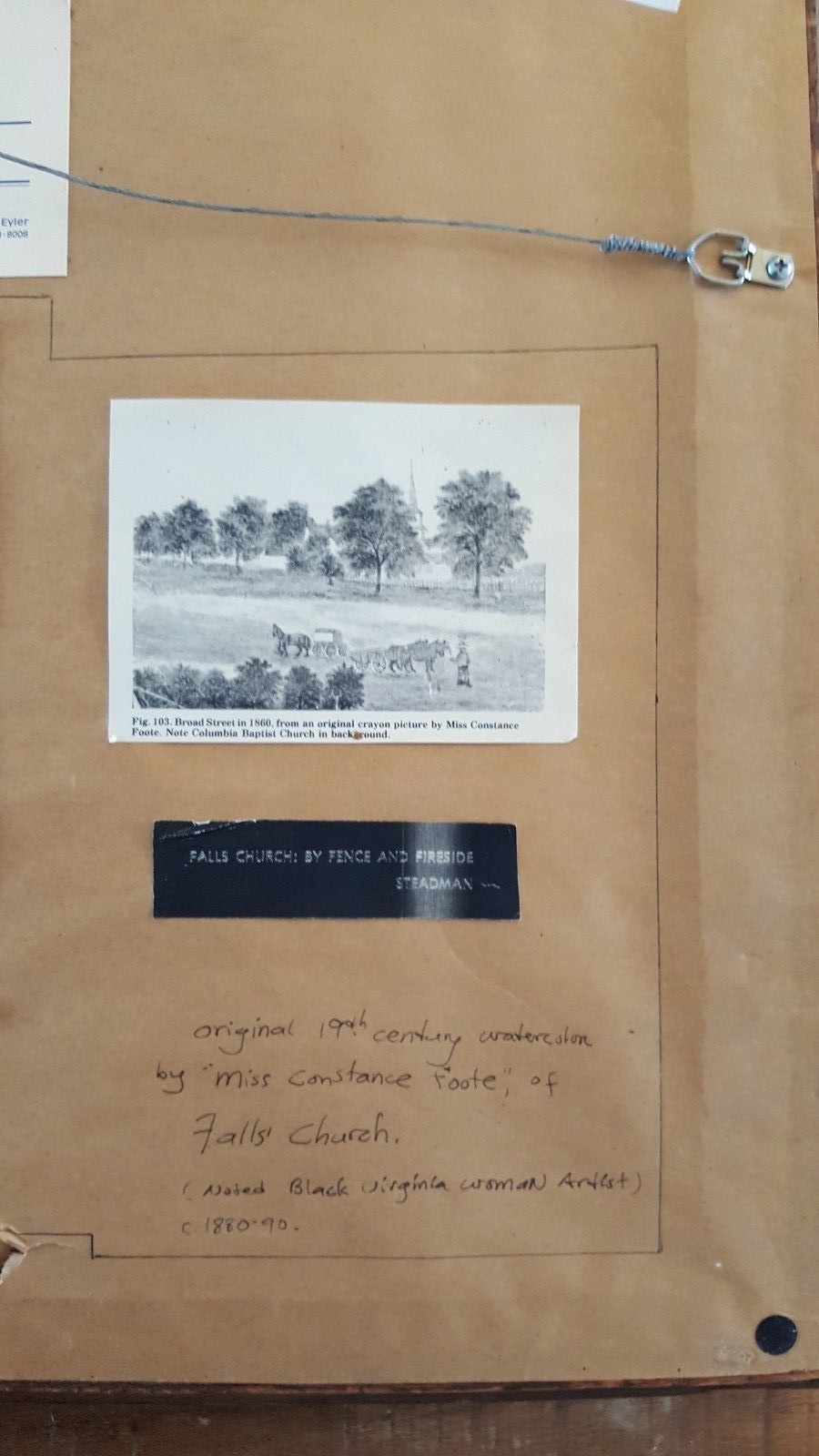 C. 1890 Watercolor / Constance B. Foote/Falls Church, VA (Black Woman Artist)