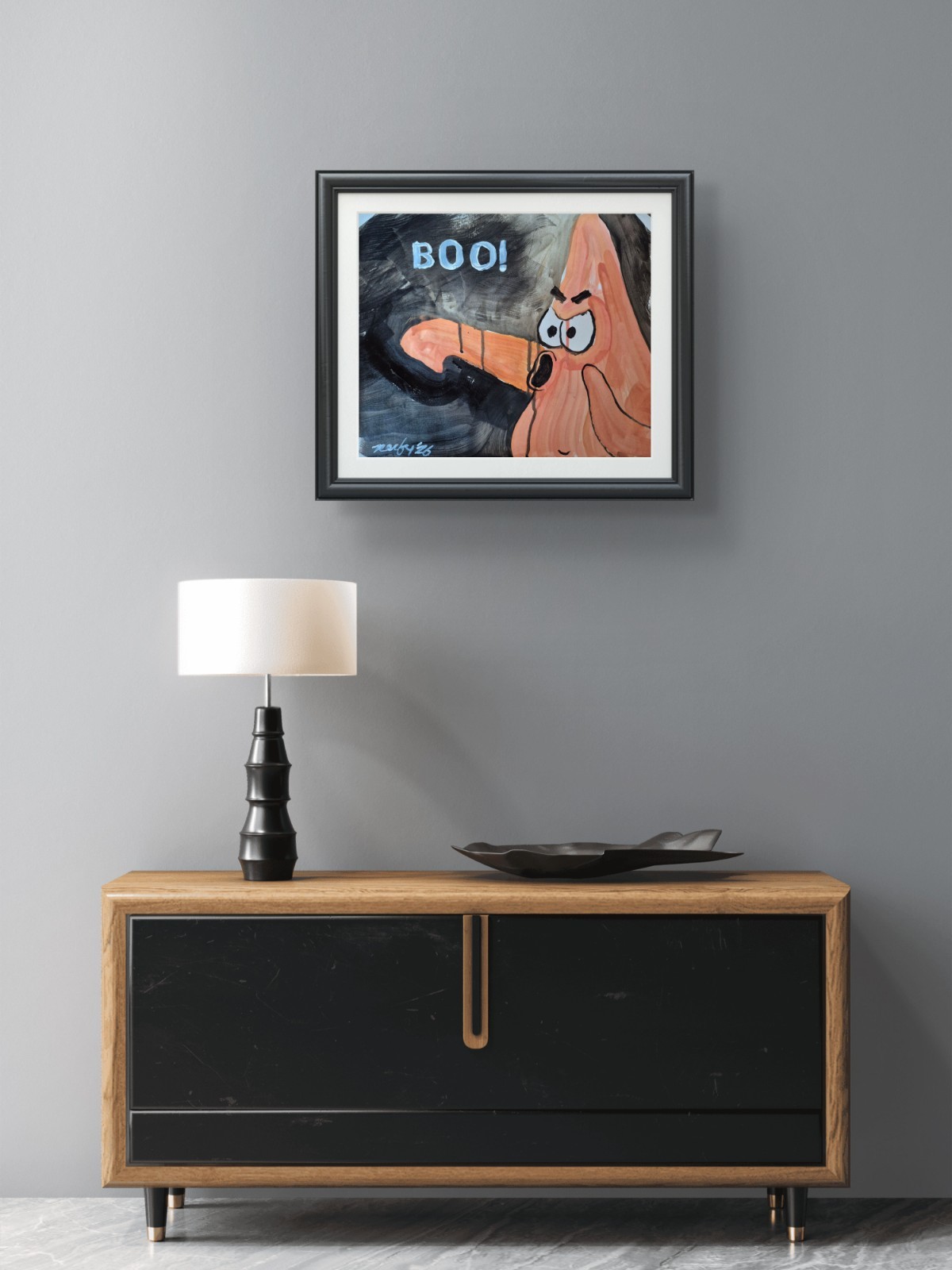 Original Hand Painted 11×14 Patrick Pop Art Acrylic Paper Signed Home Decor P071