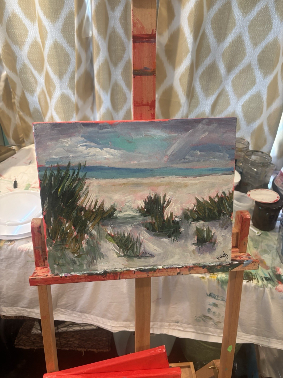 Landscape Impressionism painting Seascape Сanvas wall art signed 11×14 Original