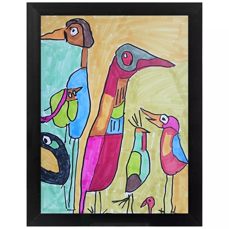 Abstract/Impressionism 9×12″ Bird Cage colorful Handmade Street Art Painting