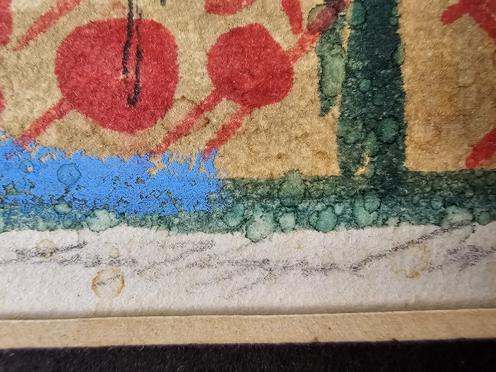 Odd Antique Original Illegibly Signed Abstract Painting 15.5×13.5 Framed VTG Art