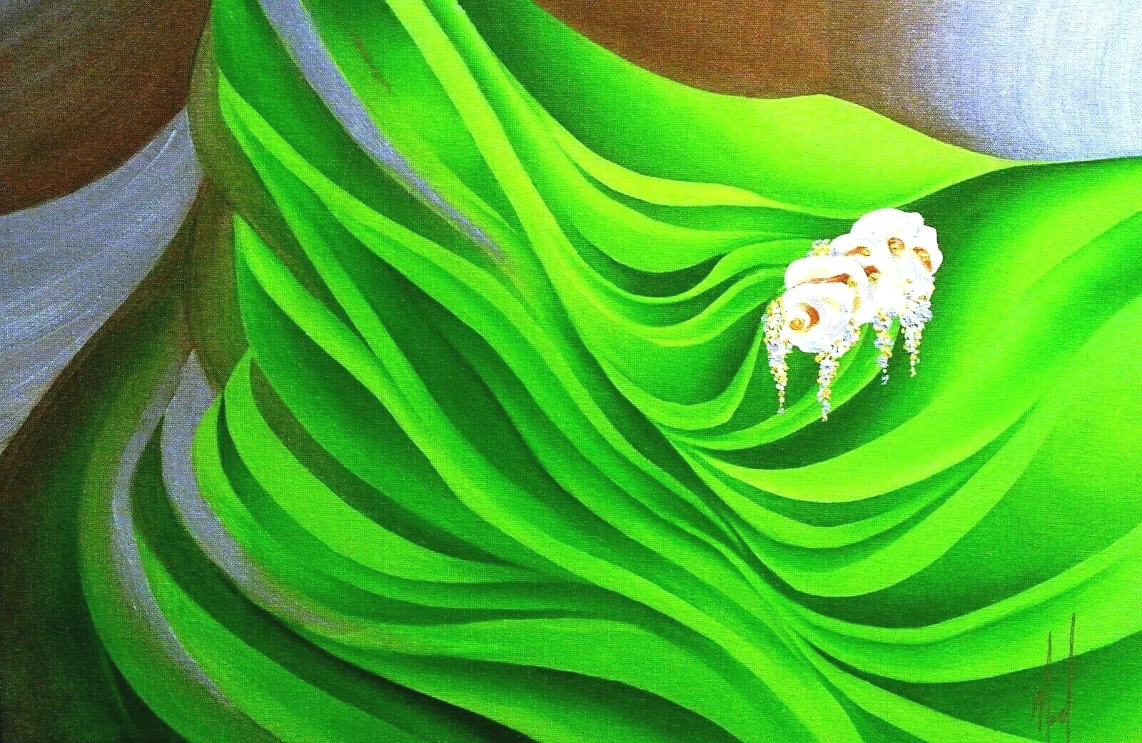 Noel Suarez-«Primavera»-Framed Ltd Ed Mixed-Media Hand Embellished Giclee/Canvas