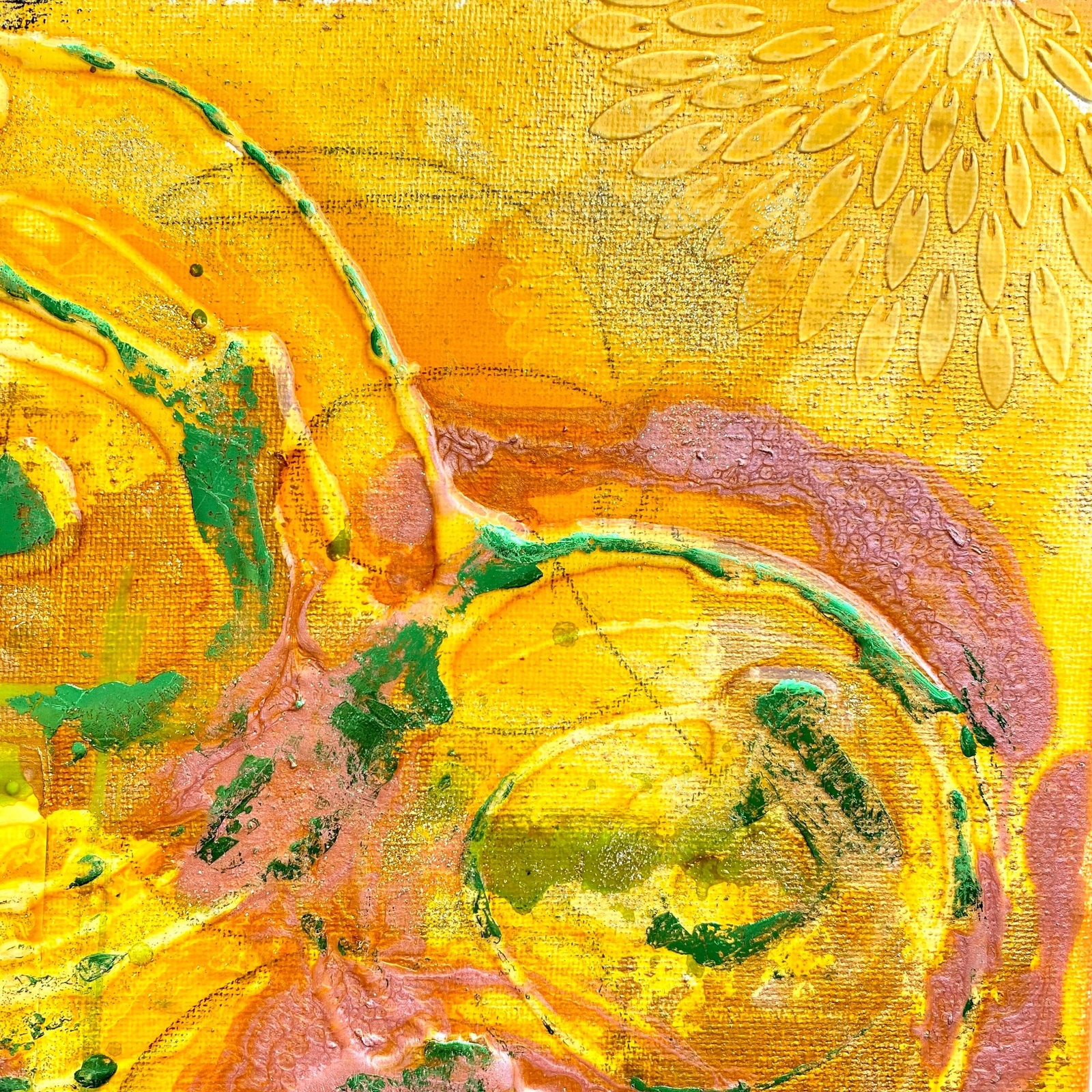 Mother’s Day 1968 II – Original Art Mixed Media Collage Painting 12×12 Inch