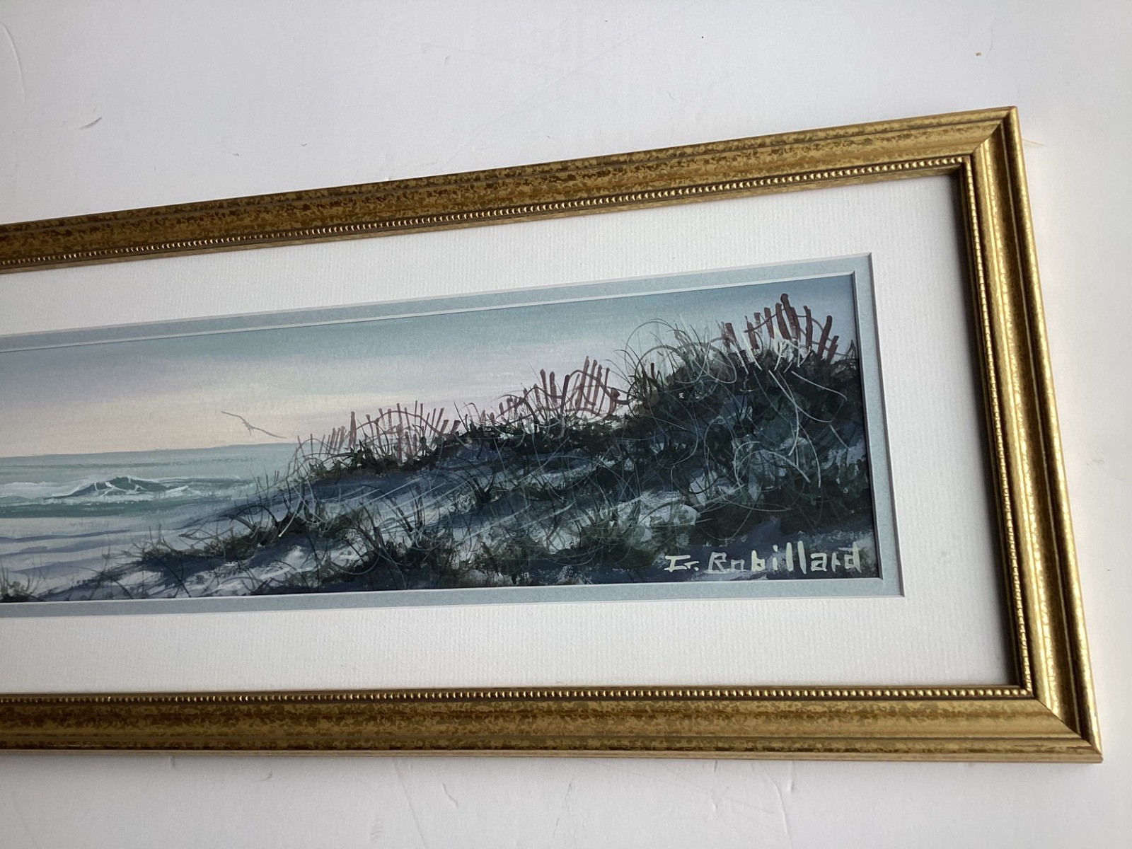 Gerald Robillard Rhode Island Artist Long Ocean View Watercolor