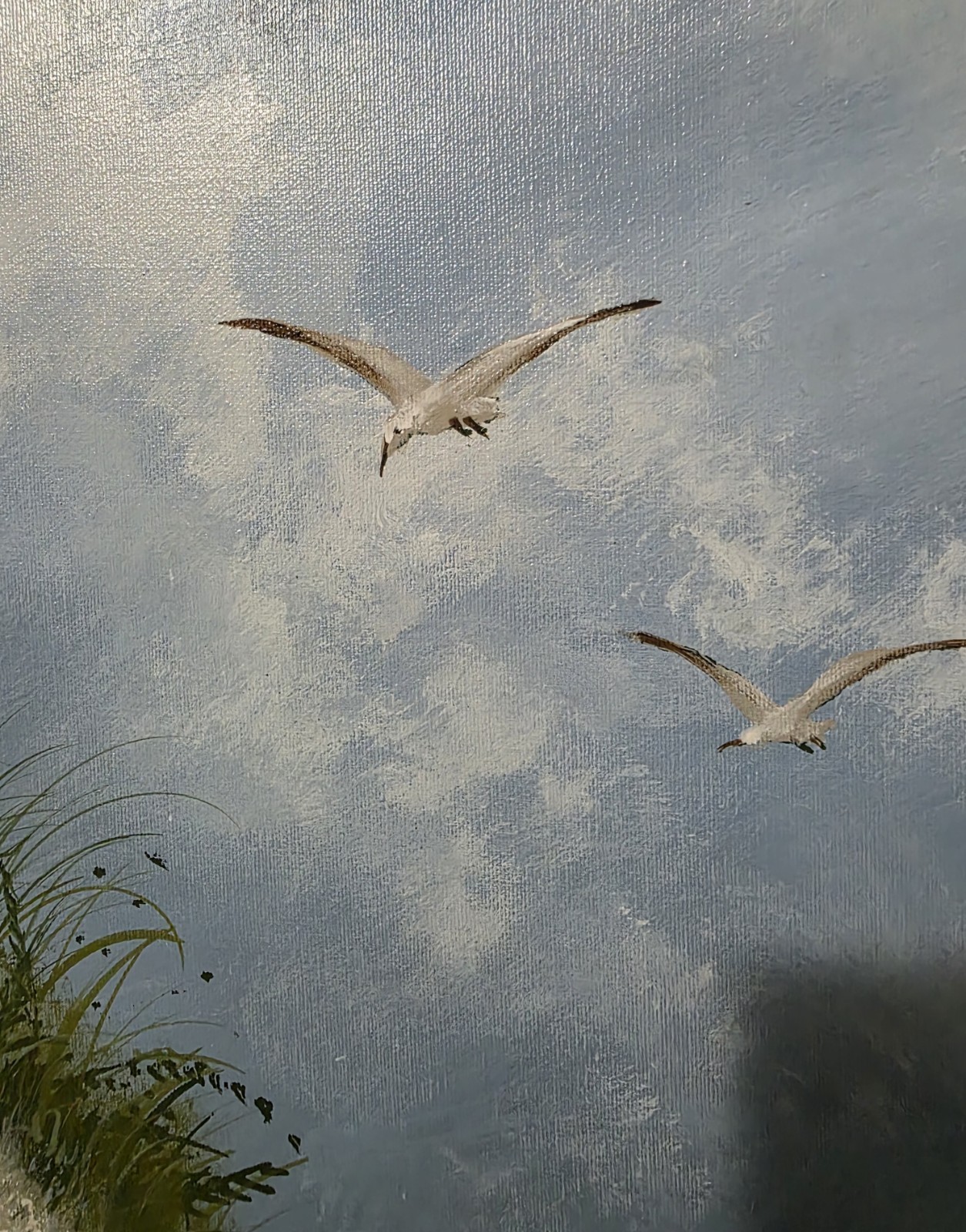 Excellent condition Stephen Kaye «Ocean shore» Oil on Canvas 37″ x 37″