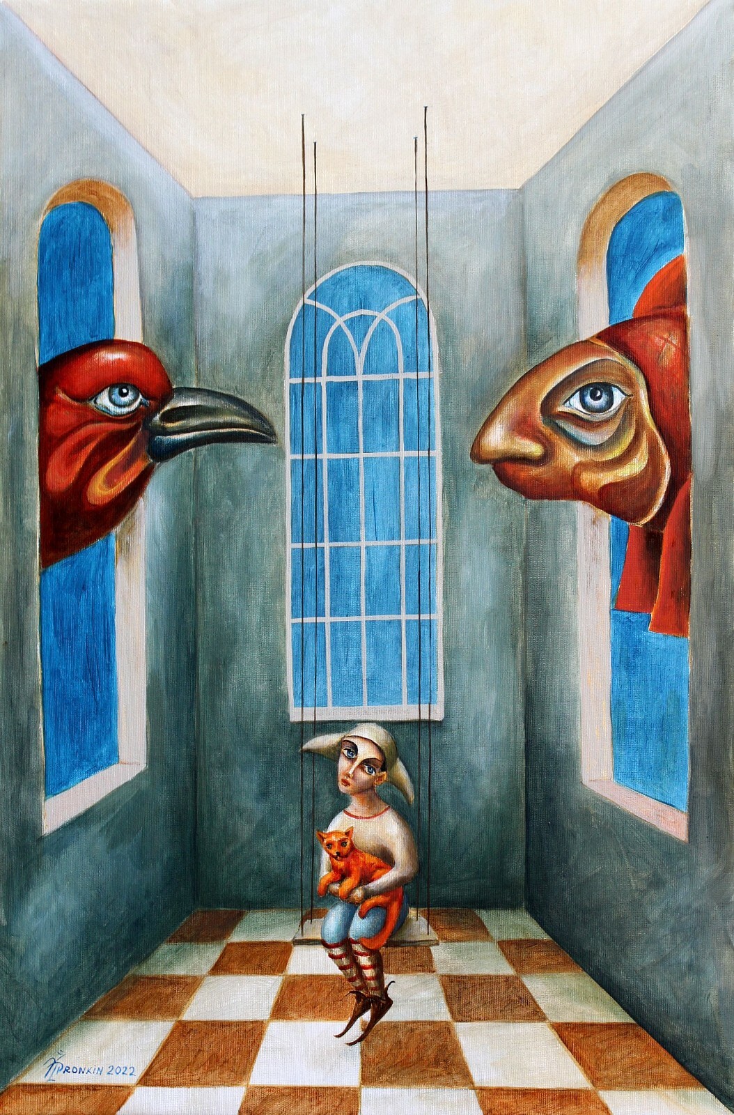 Painting Original OIL canvas surrealism contemporary Art by Pronkin 2022 SW