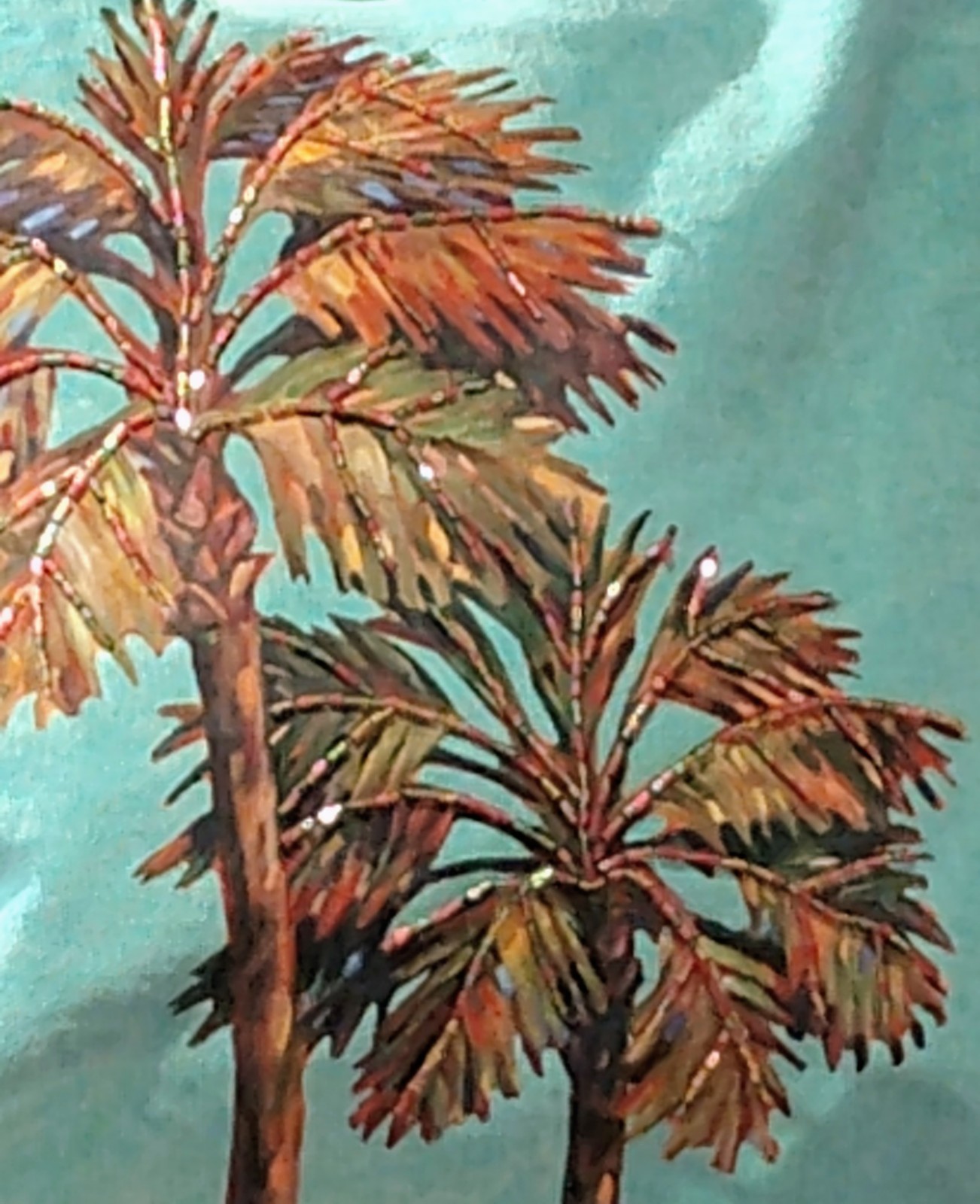 Palm Tree Nature Painting, Contemporary Art Artwork Single Piece, Handbag 👜