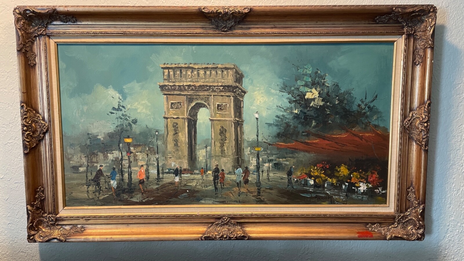 Caroline Burnett oil painting Paris 48″ X 24″ canvas; 58″x34″ framed