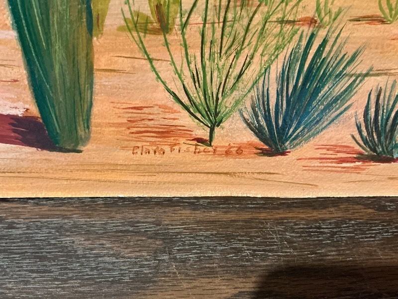 Signed Original Desert Landscape Painting, Superstition Mountain, Mesa, Arizona