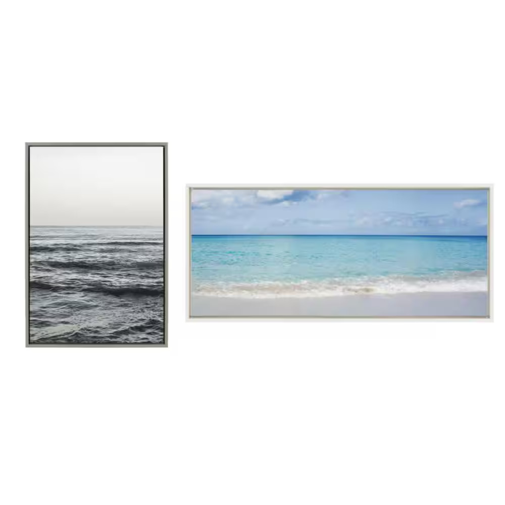 «Soft Wide Ocean Beach Landscape» by Vidal Hernandez, 1-Piece Framed Canvas Ocea