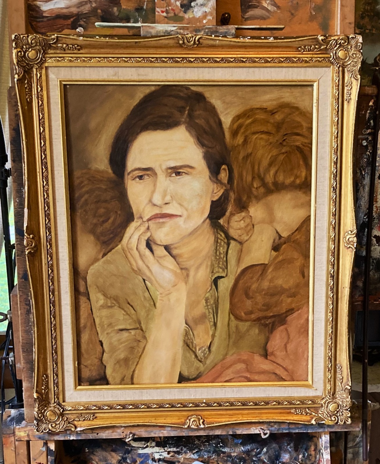 «Migrant Mother» Vanwinkle original oil painting of iconic DOROTHEA LANGE photo