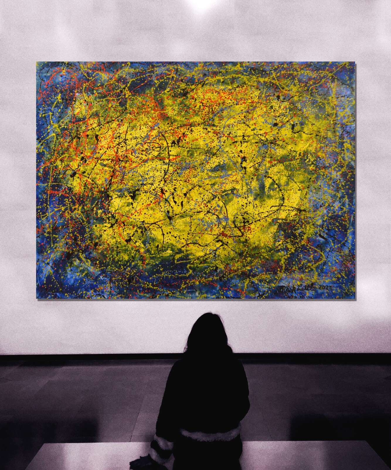 Jackson Pollock style￼ Profession￼al Painting 81” X 62”(6ft 9in)Abstract Modern