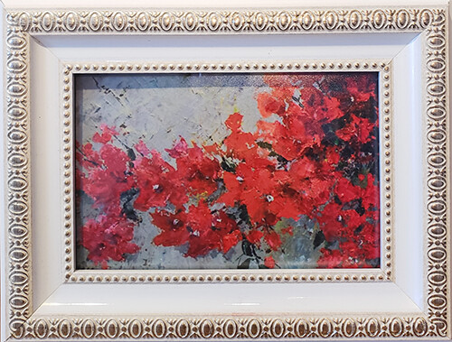 Bougainvillea. Framed 4″x6″ photoprint of the oil painting.