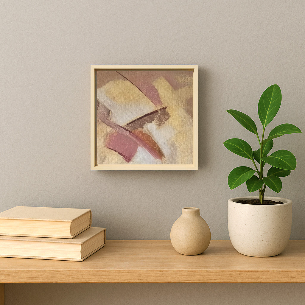 Warmth and Structure, Original Abstract Oil Painting Framed Modern Geometric Art