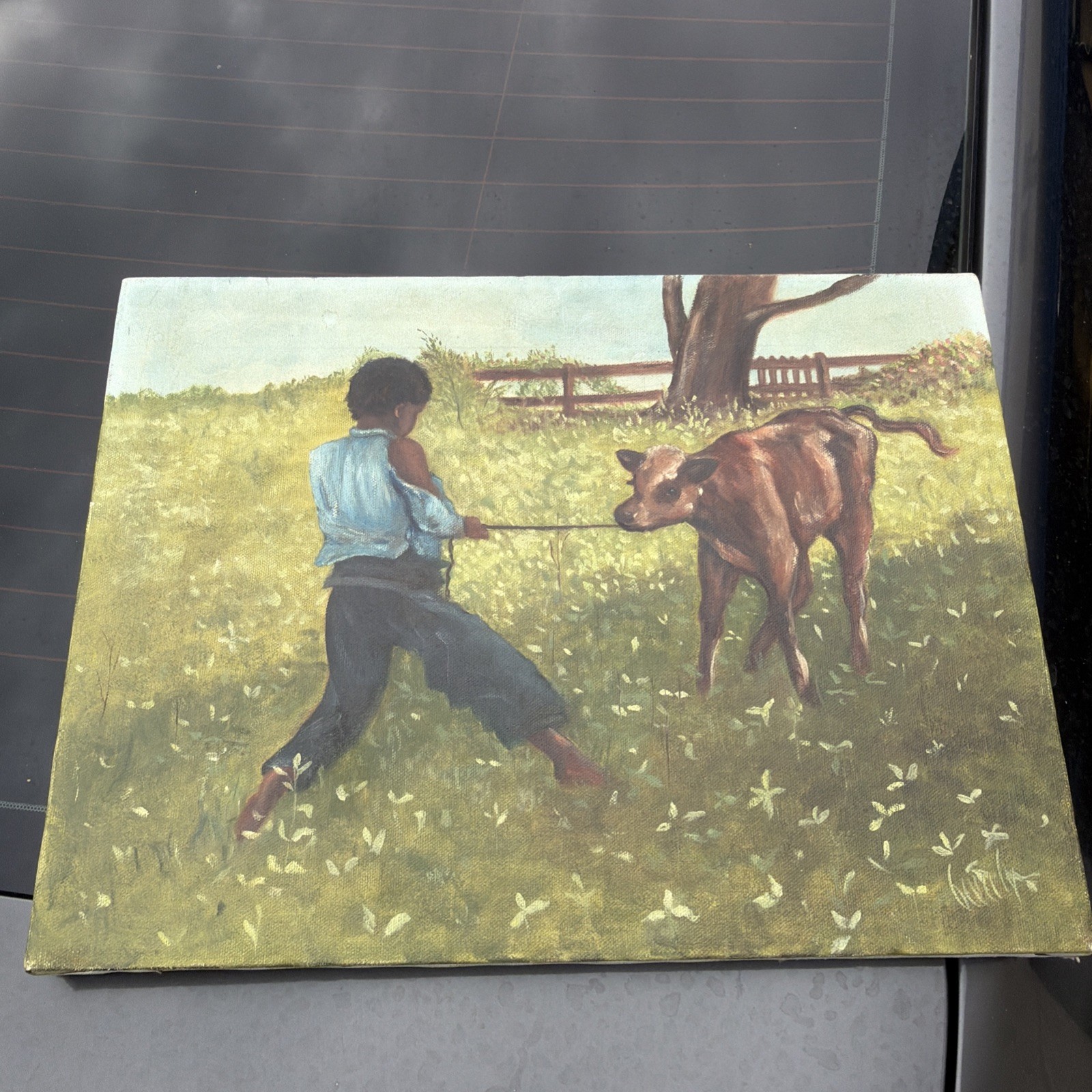 Painting The Unruly Calf Manner of Winslow Homer By Unknown Artist