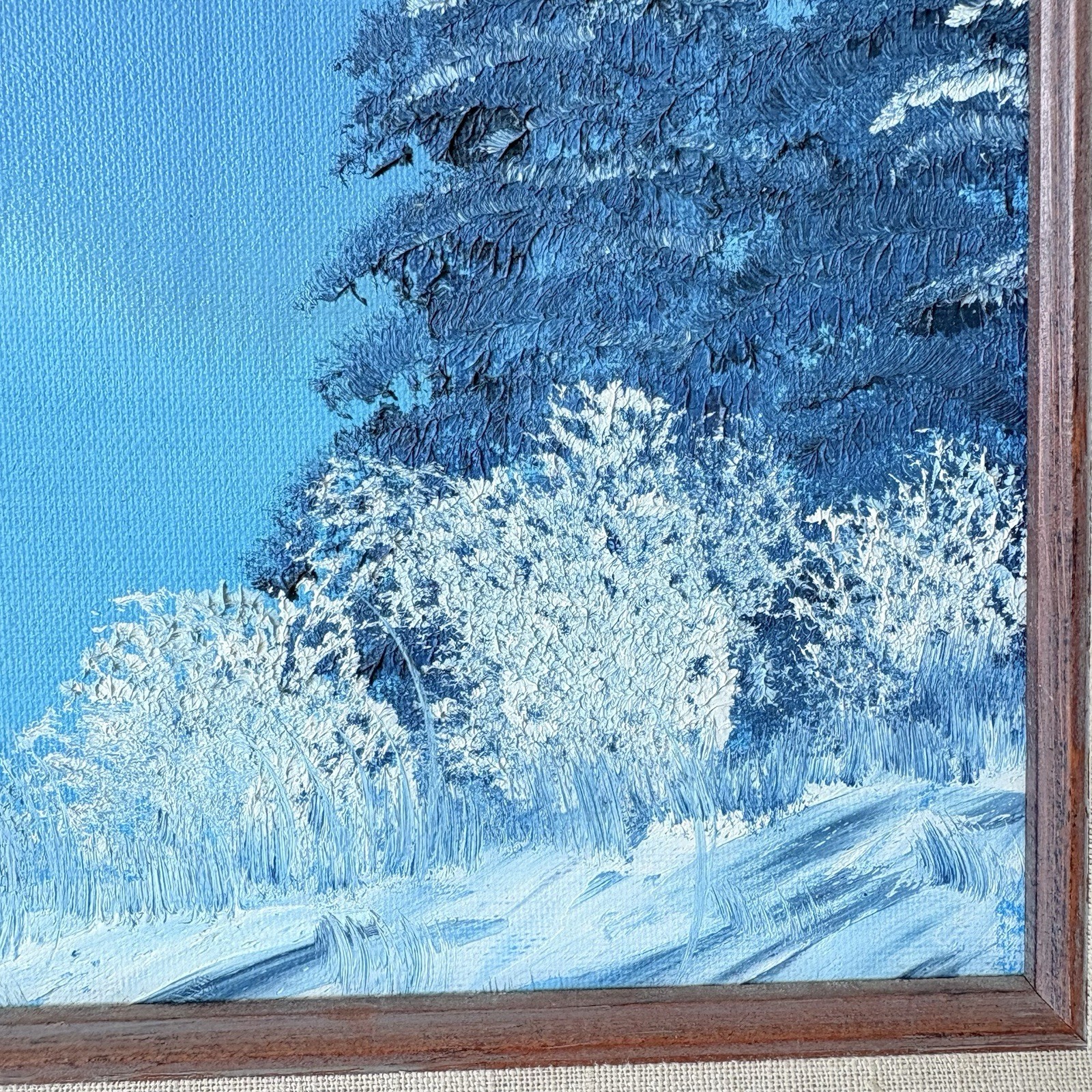 Original Oil Painting on Canvas Snow Mountain Grand Lake 1991 Signed Framed 29”