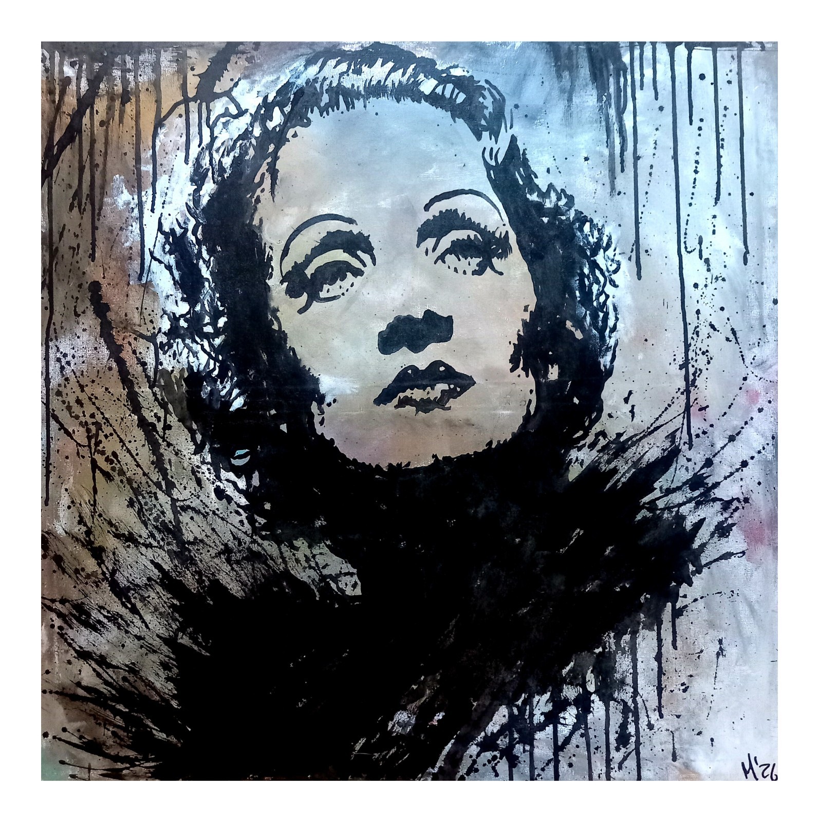 Original painting unique signed abstract modern art painting picture Dietrich