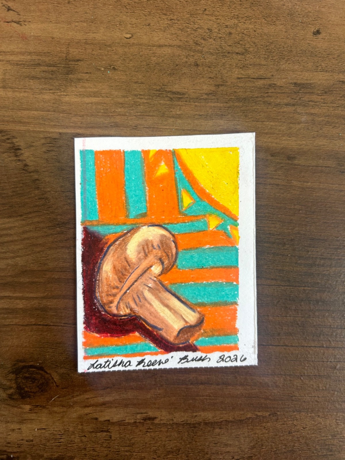 ACEO Original 2.5″x3.5″ “ mushroom “ by LatishaBush