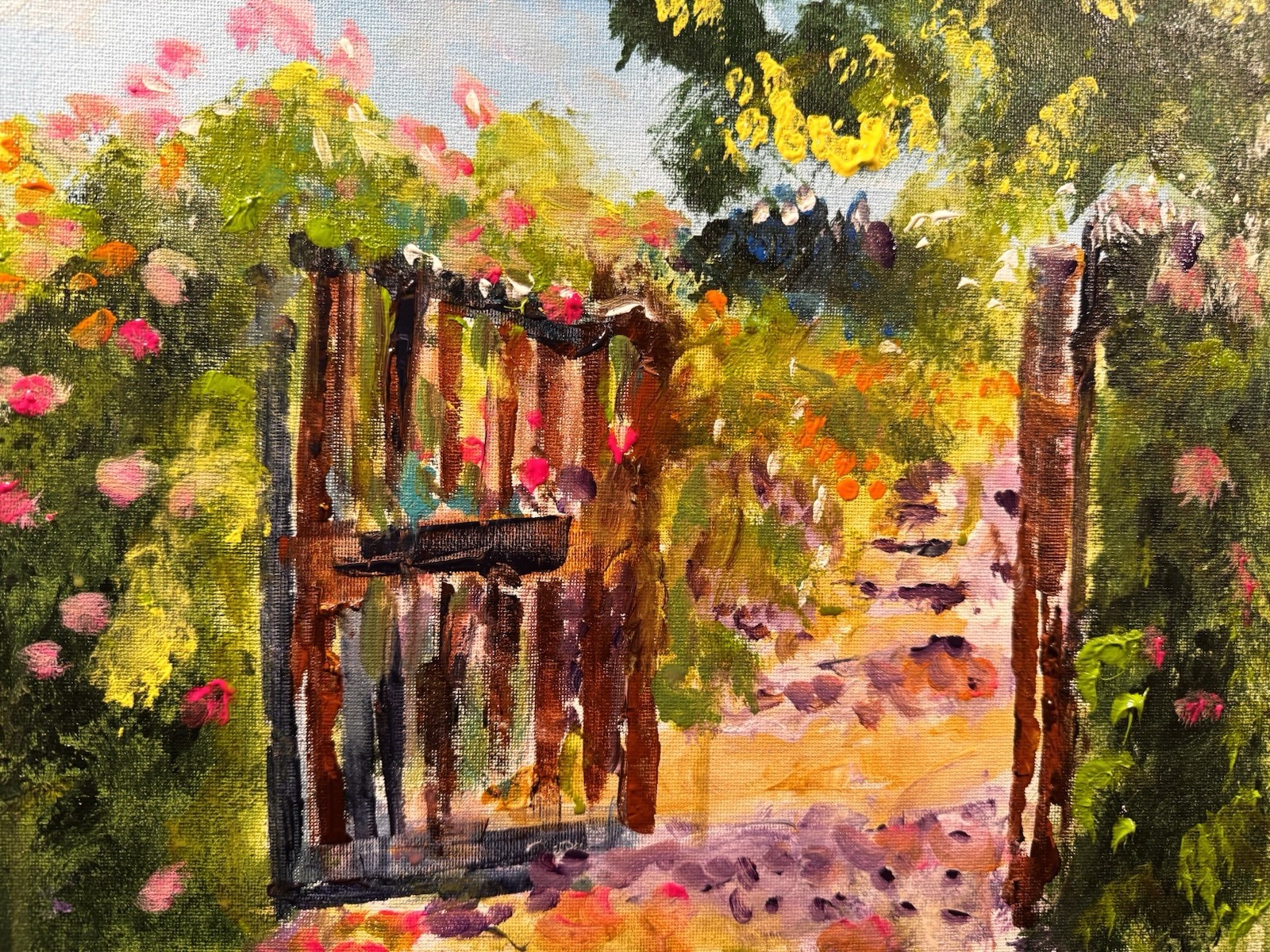 Original Abstract Expressionism 11×14 Flowers Handmade Signed Living Room 172